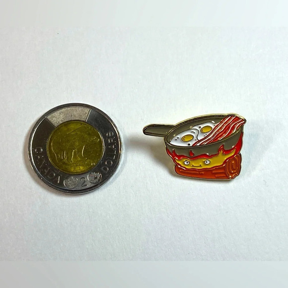 Studio Ghibli - Howl’s Moving Castle - Calcifer’s Breakfast Pin 🍳🥓 - Picture 3 of 5